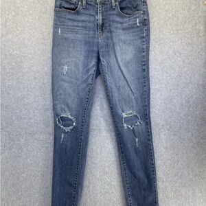 Levi's 721 Women's Blue Denim Jeans High Rise Skinny Distressed Size 30